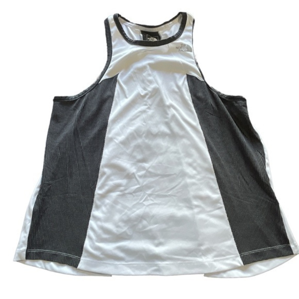 The North Face Black White Flowy Gym Athletic Tank Top Size Large EUC #2277